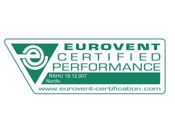 Eurovent sertifikaat UNI4 ja K2.1 seadmele